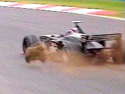 Diniz dusts the track